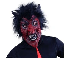 Rappa Devil mask with hair for adults