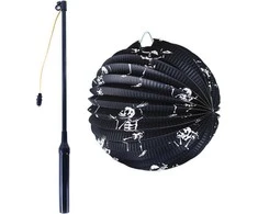 Rappa Žibintas Helovino skeletas 25 cm lazda 50 cm