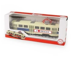 Rappa Metalinis čekiškas retro tramvajus mėlynas 16 cm PRAHOS