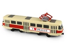 Rappa Metal Czech retro tram red 16 cm PRAGUE