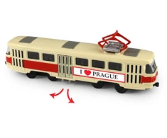 Rappa Metal Czech retro tram red 16 cm PRAGUE