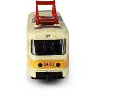 Rappa Metalinis čekiškas retro tramvajus geltonas 16 cm šviesos garsas