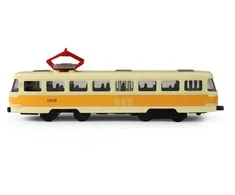 Rappa Metal Czech retro tram yellow 16 cm PRAGUE