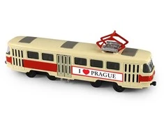 Rappa Metal Czech retro tram red 16 cm PRAGUE