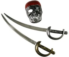 Rappa Piratų rinkinys su kardais ir kauke
