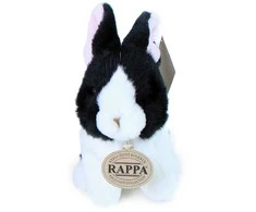 Rappa Eco-Friendly Pliušinis žaislas - baltai juodas triušis, 16 cm