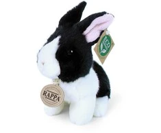 Rappa Eco-Friendly Pliušinis žaislas - baltai juodas triušis, 16 cm