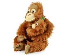 Pliušinis orangutangas su kūdikiu Rappa 28 cm ECO-F.