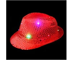Rappa Raudona disko kepurė su LED