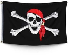 Rappa Piratų vėliava 90 x 150 cm