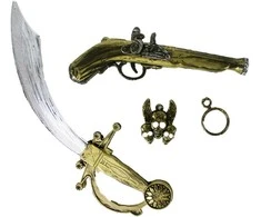 Rappa the pirate set of a gun and a sabre