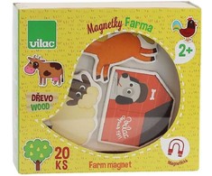 Dėlionė Rappa Vilac mediniai magnetukai ūkiui, 20 vnt.