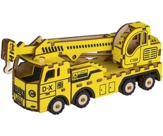 Rappa Woodcraft 3D dėlionė Kranas-sunkvežimis