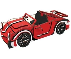 Rappa Woodcraft 3D dėlionė Raudonas kabrioletas