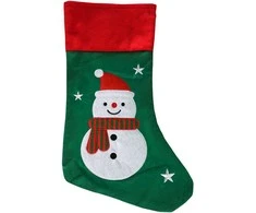 Rappa Žalias Christmas stocking with a snowman