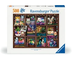 Ravensburger dėlionė 500 detalių: Katytės ir sukulentai