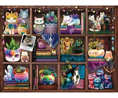 Ravensburger dėlionė 500 detalių: Katytės ir sukulentai