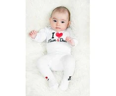 Spausdintas kūnas New Baby I Love Mam and Dad, dydis 62 (3-6m), 62 (3-6m)
