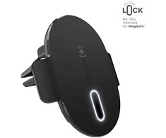 „Speck“ įkrovimo angos laikiklis + „ClickLock“ – laikiklis automobilyje su belaidžiu įkrovimu „MagSafe“ (juodas)