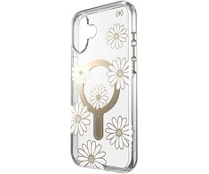 Speck Presidio Lux ClickLock &amp; MagSafe – dėklas, skirtas iPhone 16 Plus (Sunshine Daisies / skaidrus / auksinis)