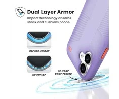 Dėklas Speck Presidio Lux Grip MagSafe - Apple iPhone 17 Case Violetinė Fade/Magic Violetinė/New Poppy
