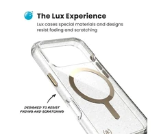 „Speck Presidio Lux MagSafe“ dėklas, skirtas „iPhone 17 Pro“ (blizgučiai / metalinis aukso spalvos)