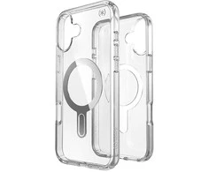 Speck Presidio Perfect-Clear ClickLock &amp; MagSafe – dėklas, skirtas iPhone 16 Plus (skaidrus / chromo apdaila / ramus sidabras)