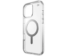 Speck Presidio Perfect-Clear MagSafe – dėklas, skirtas iPhone 16 Pro Max (skaidrus / chromo apdaila / ramus sidabras)