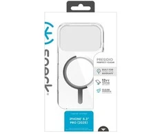 „Speck Presidio Perfect Clear MagSafe“ dėklas iPhone 17 Pro telefonui (skaidrus / sidabrinis)