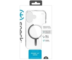 „Speck Presidio Perfect Clear MagSafe“ dėklas iPhone 17 (skaidrus / sidabrinis)