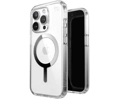 Speck Presidio Perfect-Clear MagSafe - Dėklas iPhone 15 Pro Max (Clear / Chrome Finish / Serene Sidabrinis)
