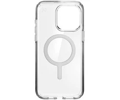 Speck Presidio Perfect-Clear MagSafe – dėklas, skirtas iPhone 15 Pro Max (skaidrus / chromo apdaila / ramus sidabras)