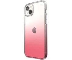 Speck Presidio Perfect-Clear + Ombre – iPhone 15 Plus / 14 Plus dėklas su MICROBAN (Clear / Vintage Rose Fade)