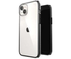 Speck Presidio Perfect-Clear su smūgio geometrija – iPhone 15 Plus / 14 Plus dėklas su MICROBAN danga (skaidrus / juodas)