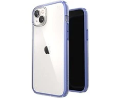 Speck Presidio Perfect-Clear su smūgio geometrija – dėklas, skirtas iPhone 15 Plus/14 Plus su MICROBAN danga (skaidri / įžeminta violetinė)