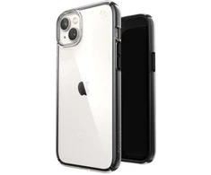 Speck Presidio Perfect-Clear su smūgio geometrija – iPhone 15 Plus / 14 Plus dėklas su MICROBAN danga (skaidrus / juodas)