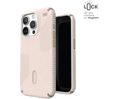 „Speck Presidio2 Grip ClickLock &amp; Magsafe“ – dėklas, skirtas „iPhone 15 Pro“ (balintas kaulas / „Heirloom Gold“ / „Hazel Brown“)