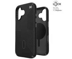 „Speck Presidio2 Grip ClickLock &amp; MagSafe“ dėklas, skirtas „iPhone 17“ (juodas / pilkas / baltas)