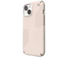 „Speck Presidio2 Grip“ – dėklas, skirtas „iPhone 16e“ / „iPhone 15“ / „iPhone 14“ / „iPhone 13“ (balintas kaulas / „Heirloom Gold“ / „Hazel Brown“)