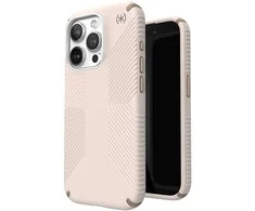 „Speck Presidio2 Grip“ – „iPhone 15 Pro“ dėklas (balintas kaulas / „Heirloom Gold“ / „Hazel Brown“)