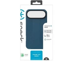 „Speck Presidio2 Grip MagSafe“ dėklas „iPhone 17 Air“ (gilios jūros / sidabro metalo / rašybos mėlynumo)