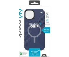 Speck Presidio2 Grip Magsafe – dėklas, skirtas iPhone 15 Plus / iPhone 14 Plus (pakrantės mėlyna / dulkių pilka / balta)