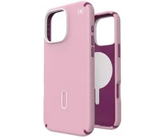 Speck Presidio2 Pro ClickLock &amp; MagSafe – dėklas, skirtas iPhone 16 Pro Max (trečiadienio rožinė / Boysenberry violetinė / balta)