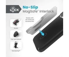 Speck Presidio2 Pro ClickLock &amp; MagSafe – dėklas, skirtas iPhone 15 Pro (juodas / šiferio pilkas / baltas)