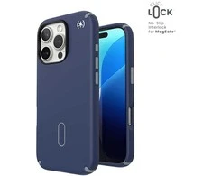 Speck Presidio2 Pro ClickLock &amp; MagSafe – dėklas, skirtas iPhone 16 Pro (pakrantės mėlyna / dulkių pilka / balta)