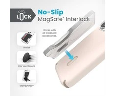 Speck Presidio2 Pro ClickLock &amp; MagSafe – iPhone 15 Pro dėklas (balintas kaulas / „Heirloom Gold“ / Hazel Brown)