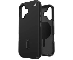 Speck Presidio2 Pro ClickLock &amp; MagSafe – dėklas, skirtas iPhone 16 (juodas / šiferio pilkas / baltas)