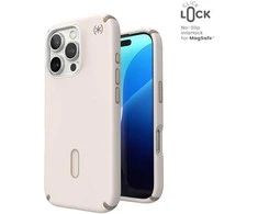 Speck Presidio2 Pro ClickLock &amp; MagSafe – iPhone 16 Pro dėklas (balintas kaulas / „Heirloom Gold“ / Hazel Brown)