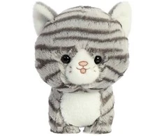 „Teddy Pets“ pliušinis žaislas / glamonė katėms, pilka dryžuota katė, 17 cm