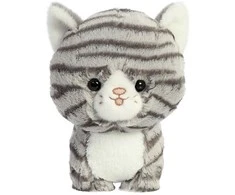 „Teddy Pets“ pliušinis žaislas / glamonė katėms, pilka dryžuota katė, 17 cm